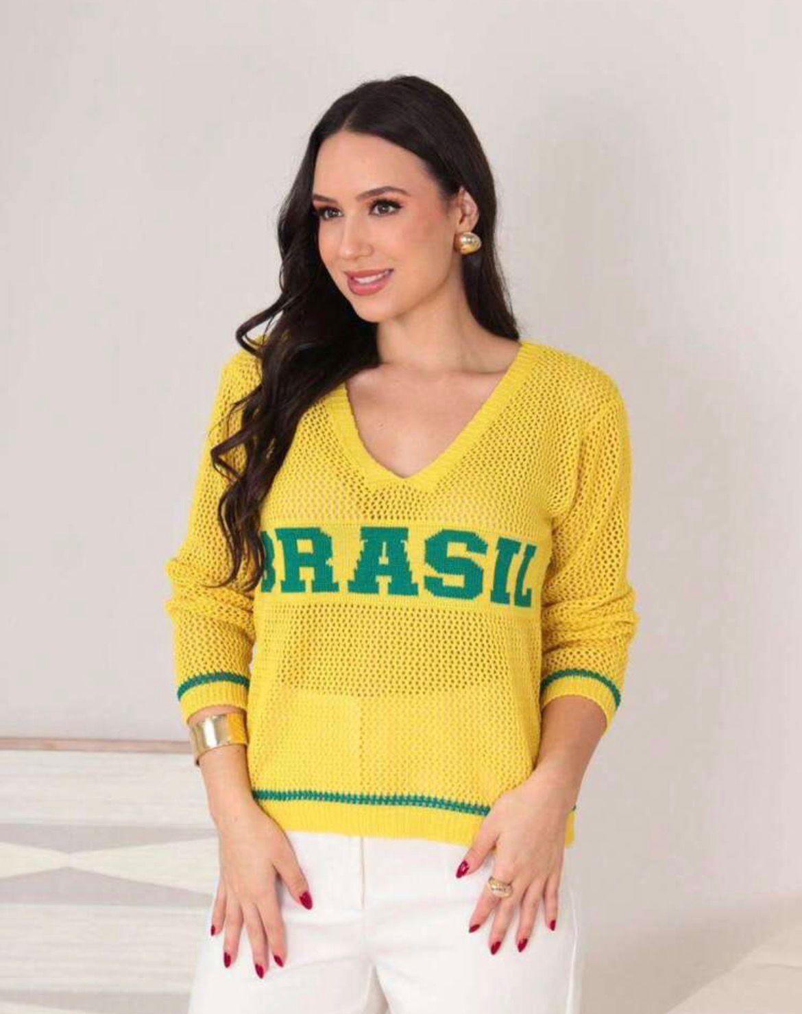Blusa Brasil Manga Longa